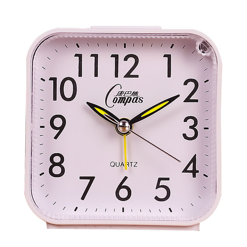 康巴丝闹钟儿童迷你静音小闹钟方形学生简约现代台钟