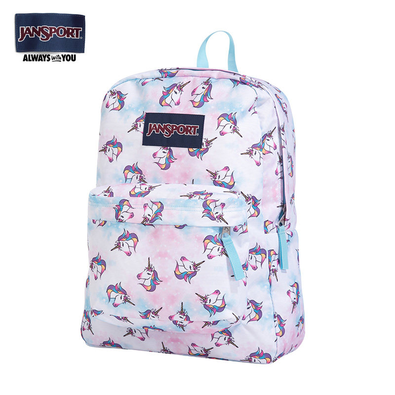 jansport杰斯伯双肩包男女中学生初中生书包ins风独角兽花色集合