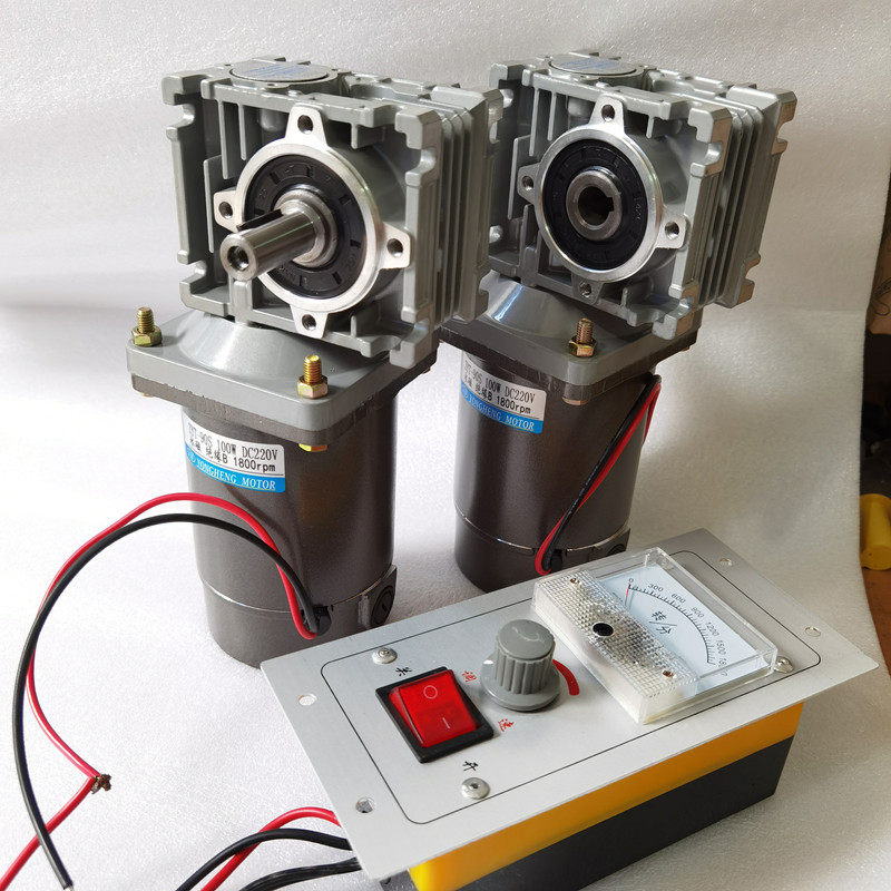 直流电机涡轮蜗杆减速机马达160w350w500wdc12v24v200v220v蜗轮蜗杆