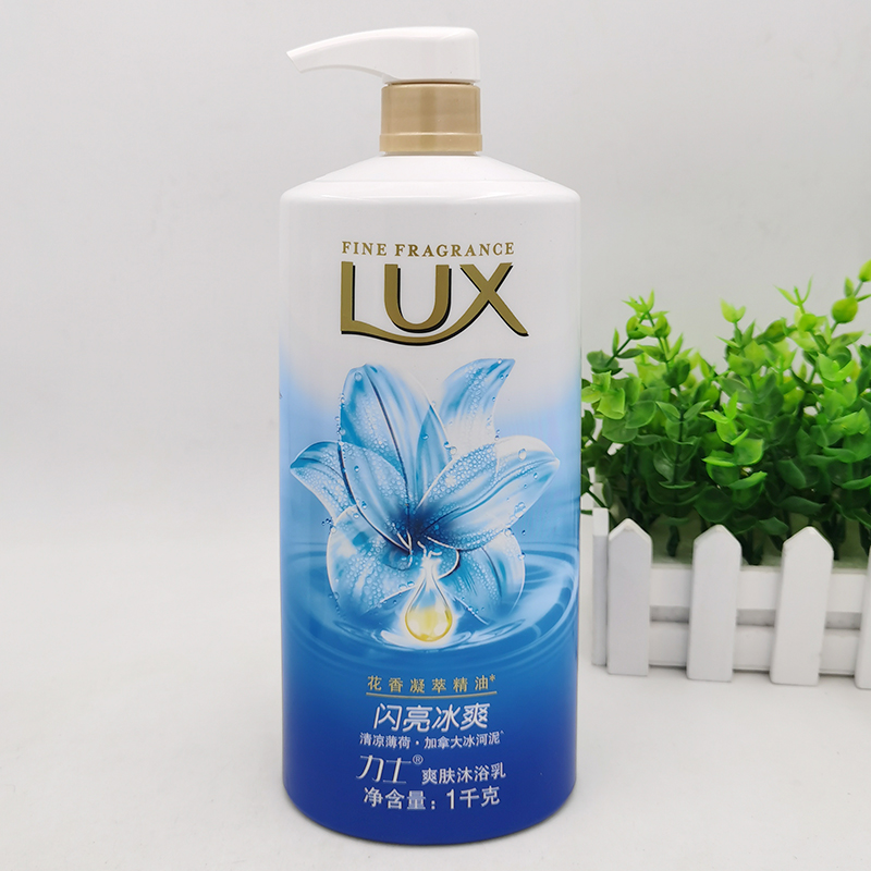 力士爽肤沐浴露1l瓶装闪亮冰爽350g幽莲魅肤沐浴露