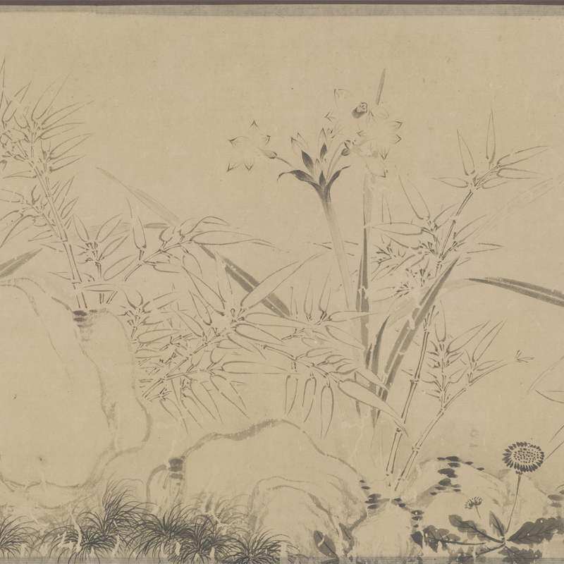 明周天球水仙复古字书书画水草工笔国画真迹国画