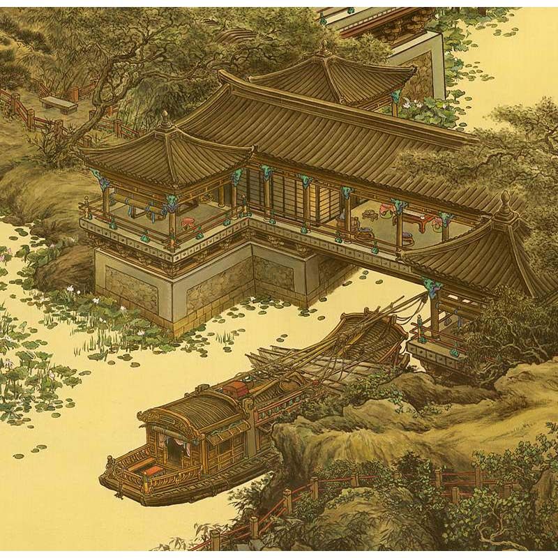 张孝友复制品清微高清微挂轴水彩竖幅风景字画书法国画