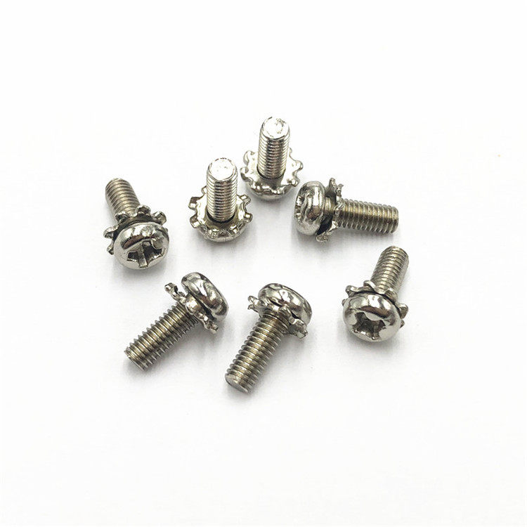 头带锯齿垫片螺丝钉盘头组合防滑螺钉带齿垫带螺钉