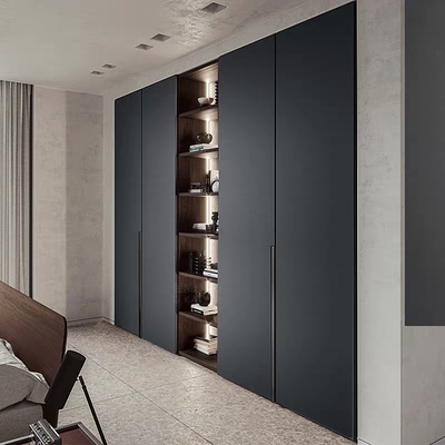 南昌玻璃到顶衣柜全屋定制卧室灰色衣橱轻奢简约推拉门衣帽间定做