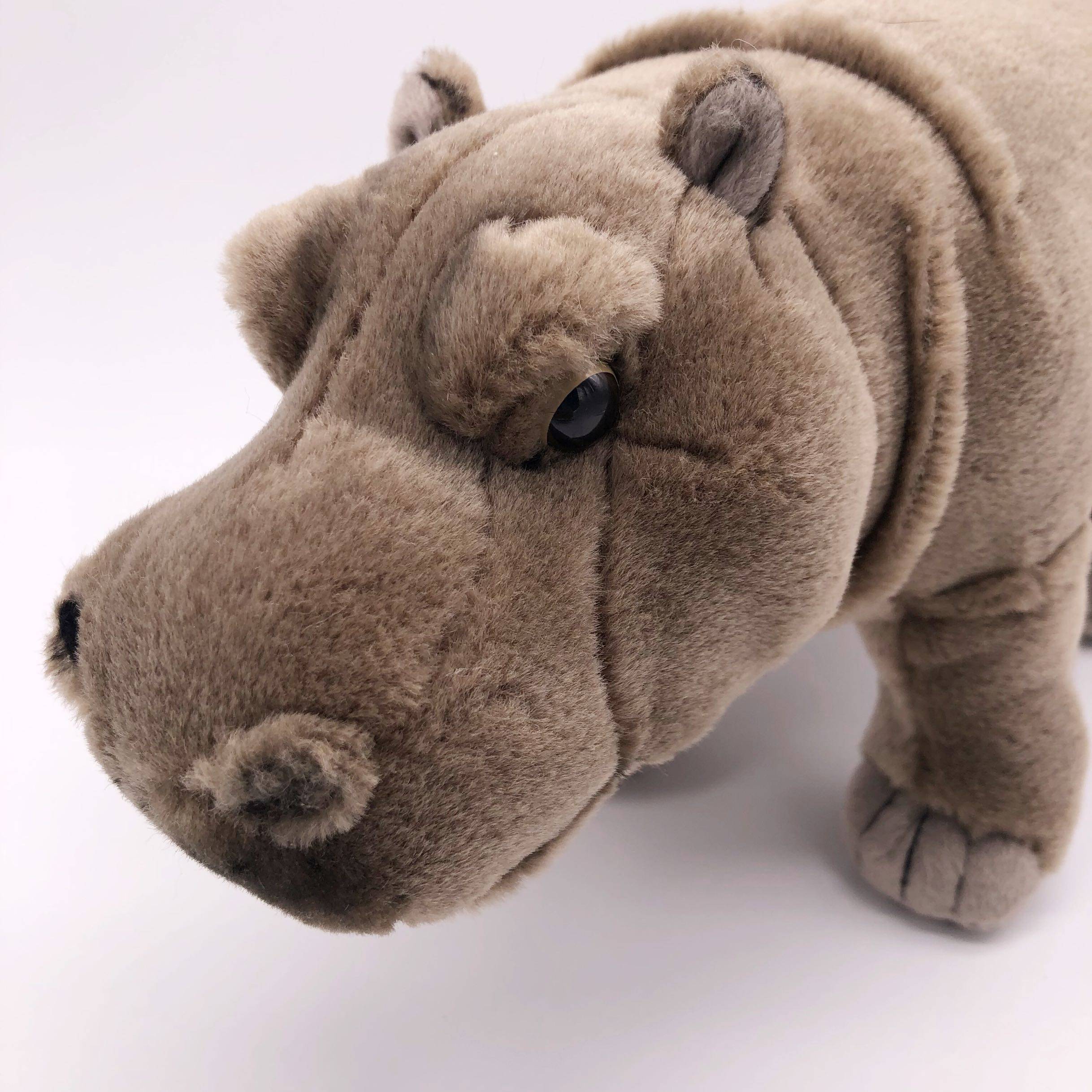 正版河马毛绒玩具海豚仿真抱枕创意鳄鱼布娃娃小河马儿童生日物女