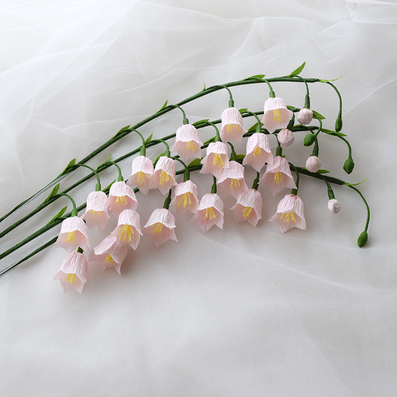 手工材料皱纹纸铃兰花20支diy手工制制作套装皱纹纸