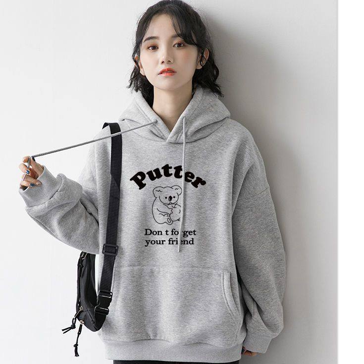 可爱卫衣女学生宽松韩版2022春秋季新款百搭连帽上衣女外套潮ins