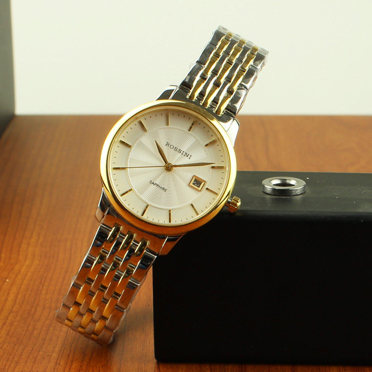 女表罗西尼5716时尚休闲精钢石英表专柜正品腕表超薄国产腕表