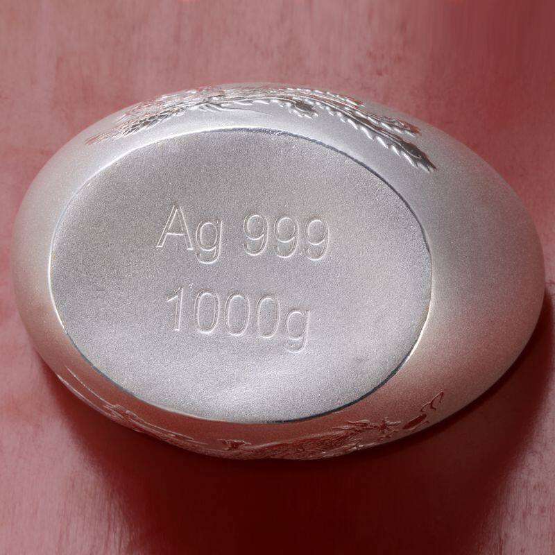 钻石凤凰 足银元宝 实心银元宝500克 1000克投资白银纯银锭