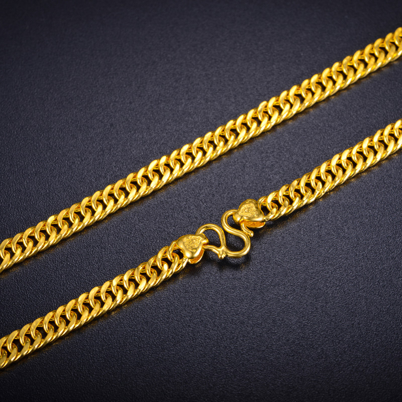 项链钻石凤凰黄金男款足金经典显粗老板马鞭男士颈饰