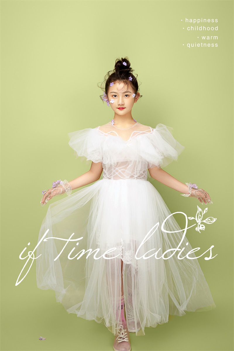 出租新款儿童摄影服韩版甜美风影影楼艺术照女孩儿童演出服