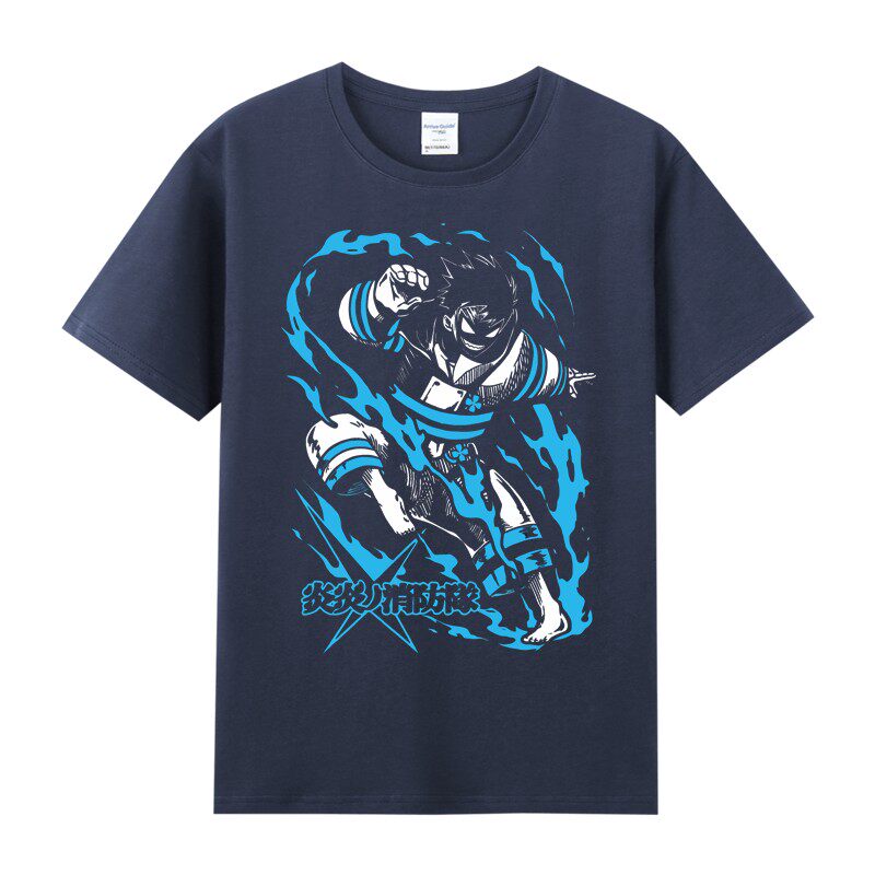 日系动漫二次元日本卡通炎炎消防队纯棉半袖男女t恤