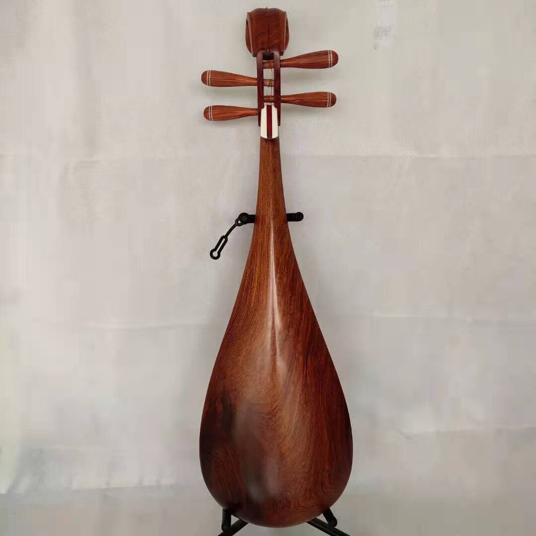 琵琶老红酸枝红木乐器成人初学演奏考级精品琵琶