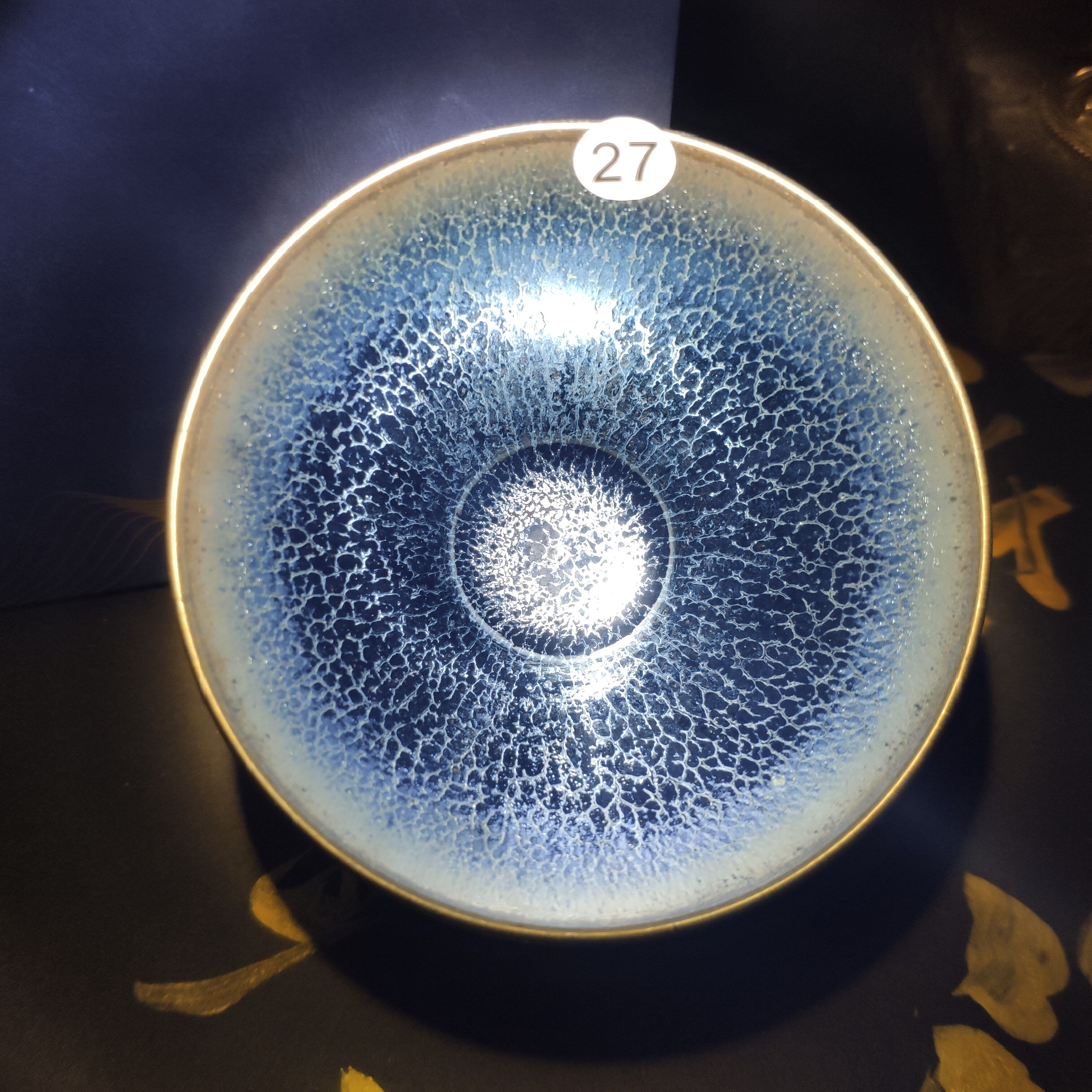 翁书品茗瓷器浮雕手工蓝麒麟四杰建窑传承非遗建盏