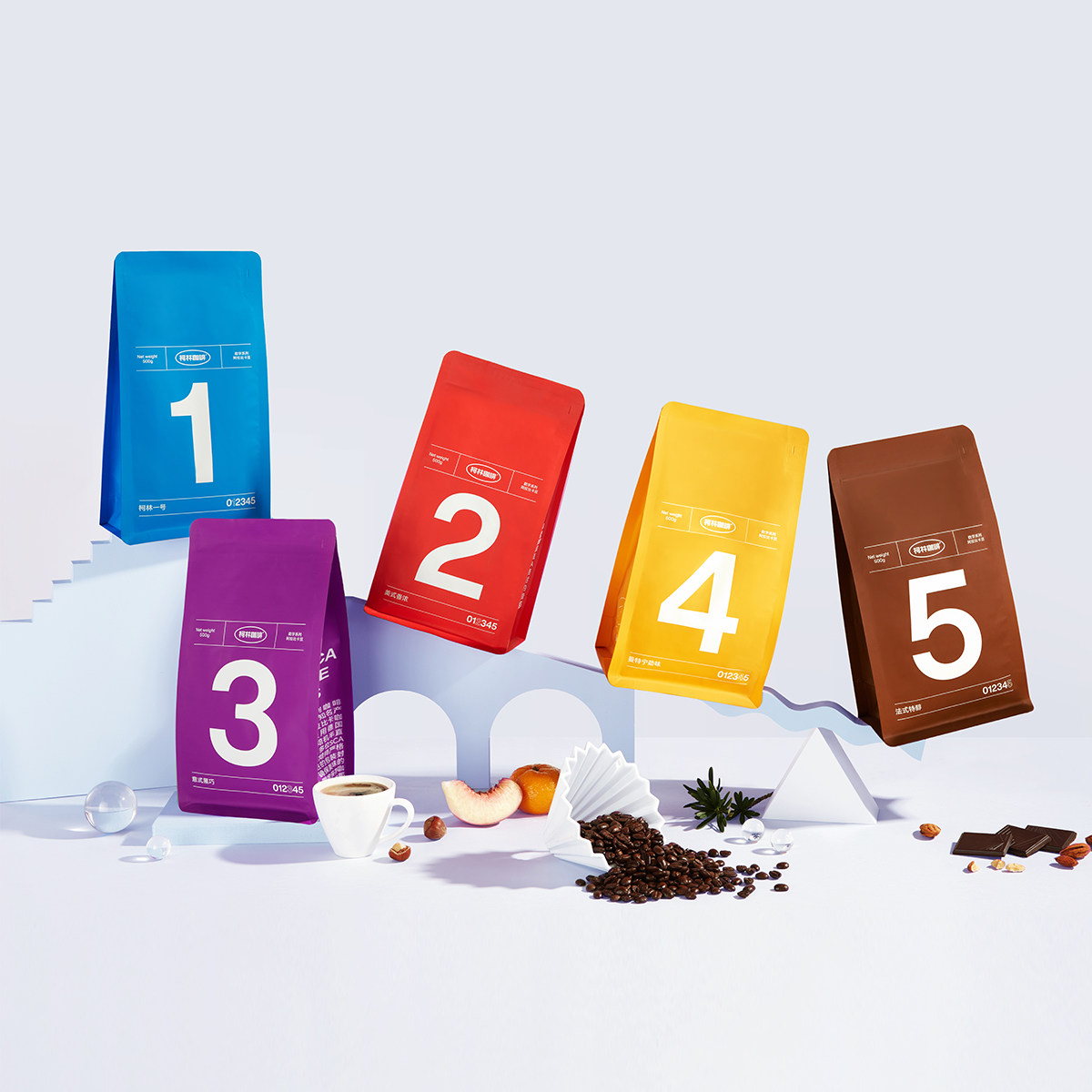 柯林1-5号数字精品咖啡豆拼配醇香新鲜烘焙风味研磨咖啡粉