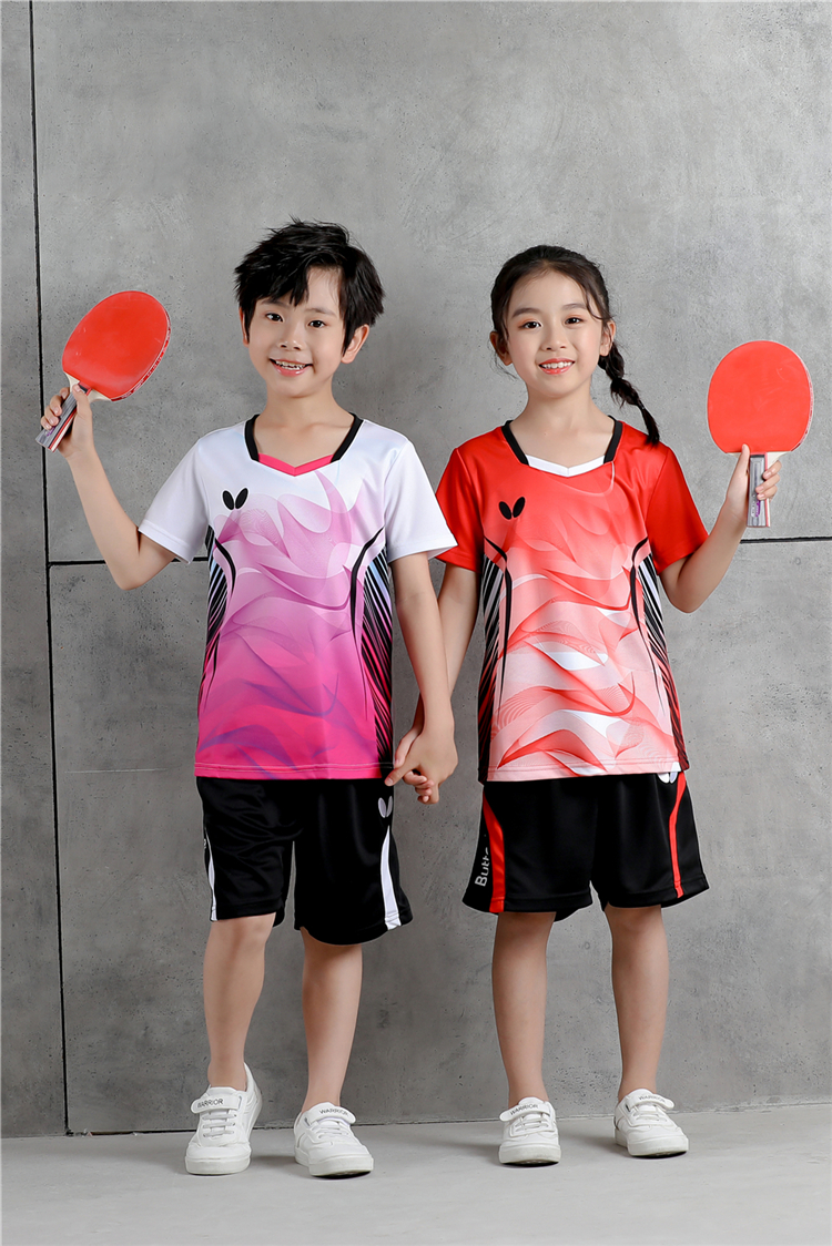 儿童新款蝴蝶butterfly乒乓球运动服套装夏装短袖宽松乒乓球服