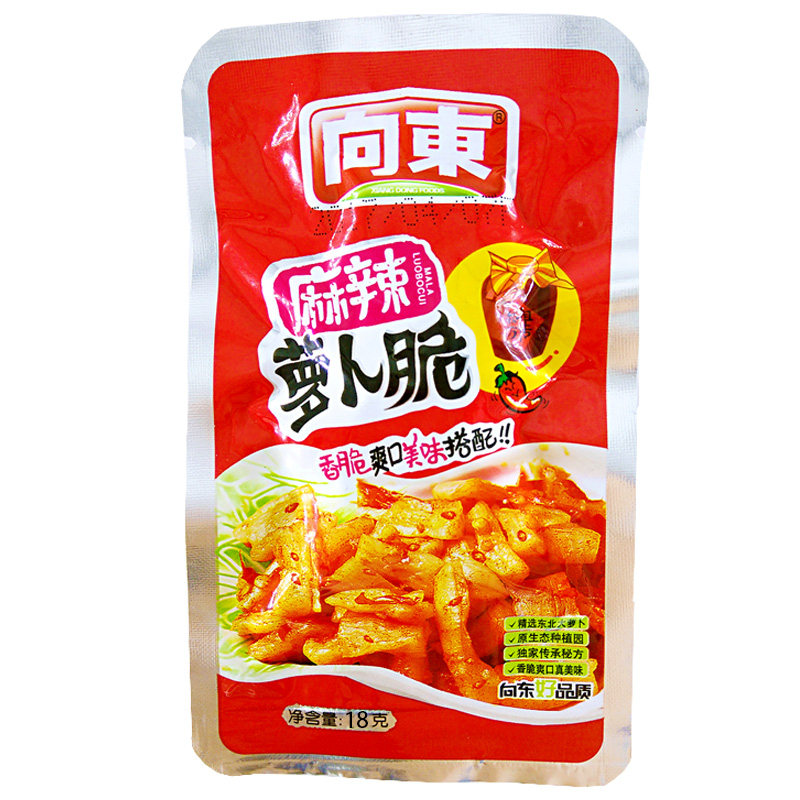 向东萝卜脆18g麻辣酱香山椒味脆爽萝卜干条 湖南特产休闲零食小包