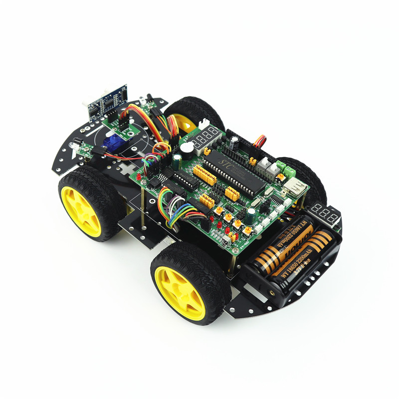 51单片机智能小车机器人套件红外循迹寻线避障超声波蓝牙遥控四驱