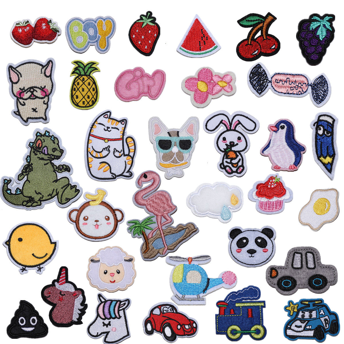 儿童衣服补丁贴布贴时尚裤子羽绒装饰补破洞卡通刺绣小号图案贴花