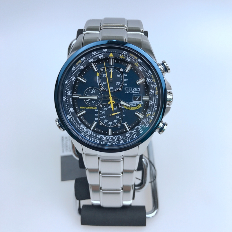 Citizen西铁城 蓝天使5局蓝宝石夜光动能电波男表AT8020-54L