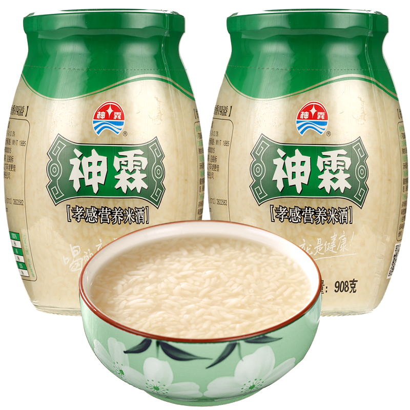神霖孝感米酒瓶装908gx2瓶湖北特产农家月子酒酿醪糟糯米酒甜酒酿