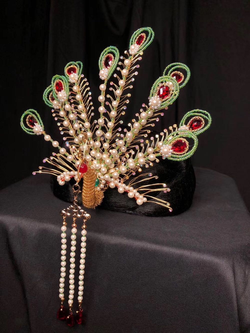 嘉怡原创古风汉服配饰古装头饰金丝凤发冠凤钗发饰