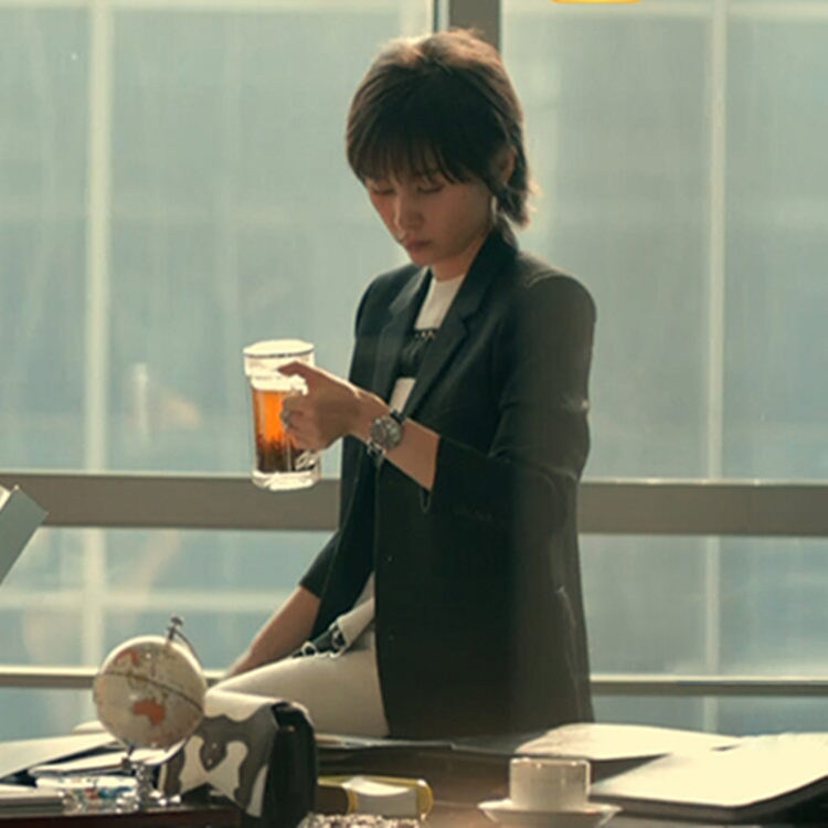 小西绡同款套包外套西服款小中长黑色韩版曲筱西装