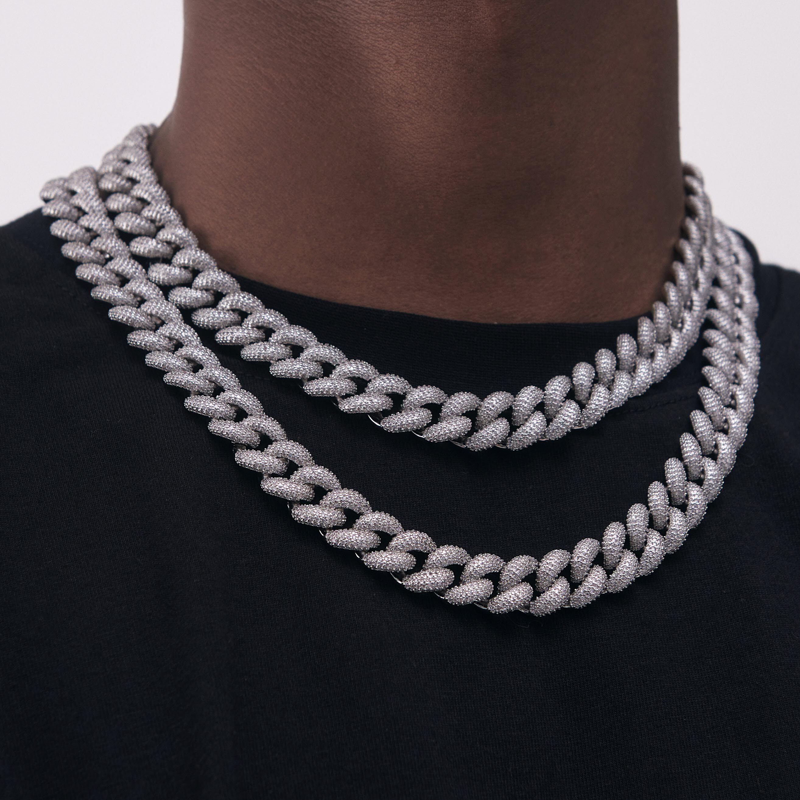 icegang立体满钻泡泡重工古巴项链嘻哈男女手链项链