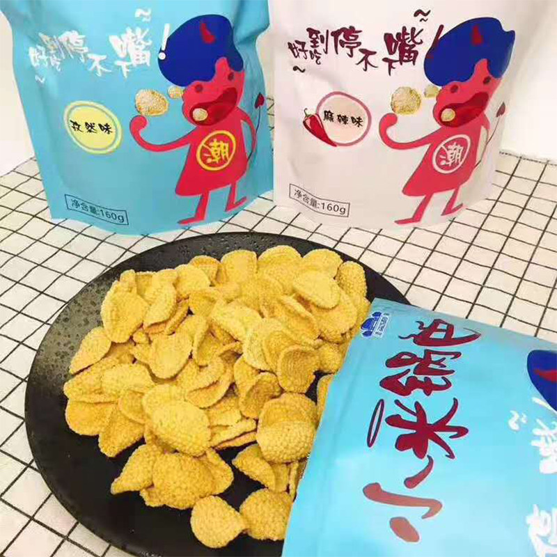 潮巴小米锅巴零食膨化膨化食品整箱新日期日期一箱膨化食品