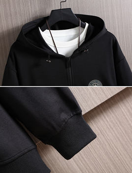 350 catties ເສື້ອ jacket ຜູ້ຊາຍຂະຫນາດໃຫຍ່ພິເສດ zipper ພາກຮຽນ spring ແລະດູໃບໄມ້ລົ່ນຄົນອັບເດດ: 2024 hooded jacket plus fat casual men's top 9XL
