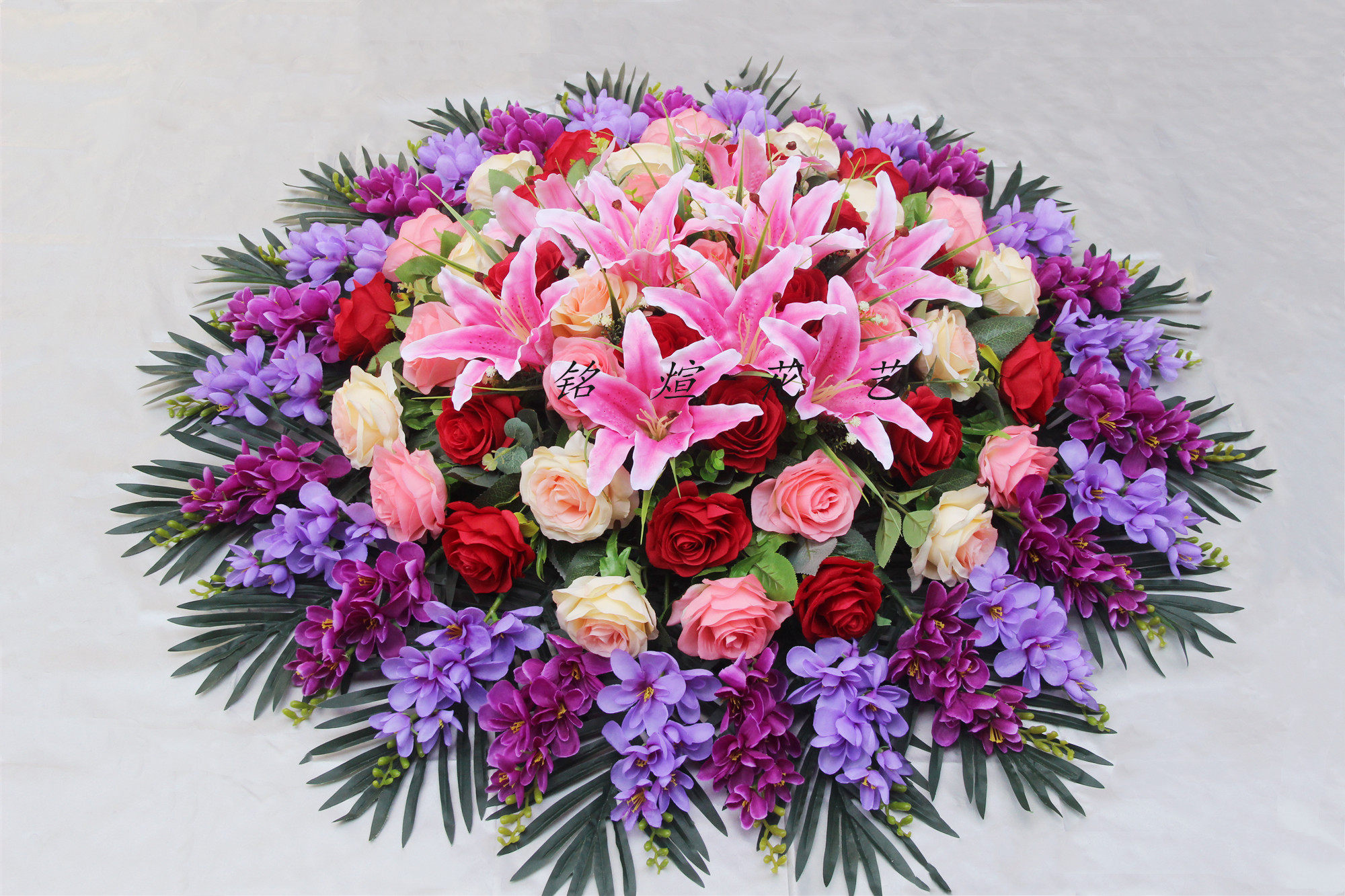 转盘酒店大圆圆桌中心装饰摆台仿真花假桌面仿真花