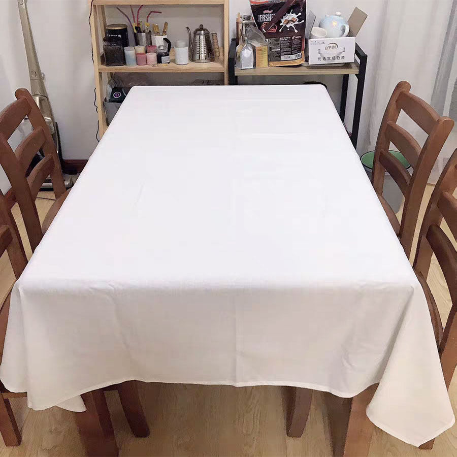 新麦麦家居纯棉白色桌布茶几北欧简约ing拍照桌布