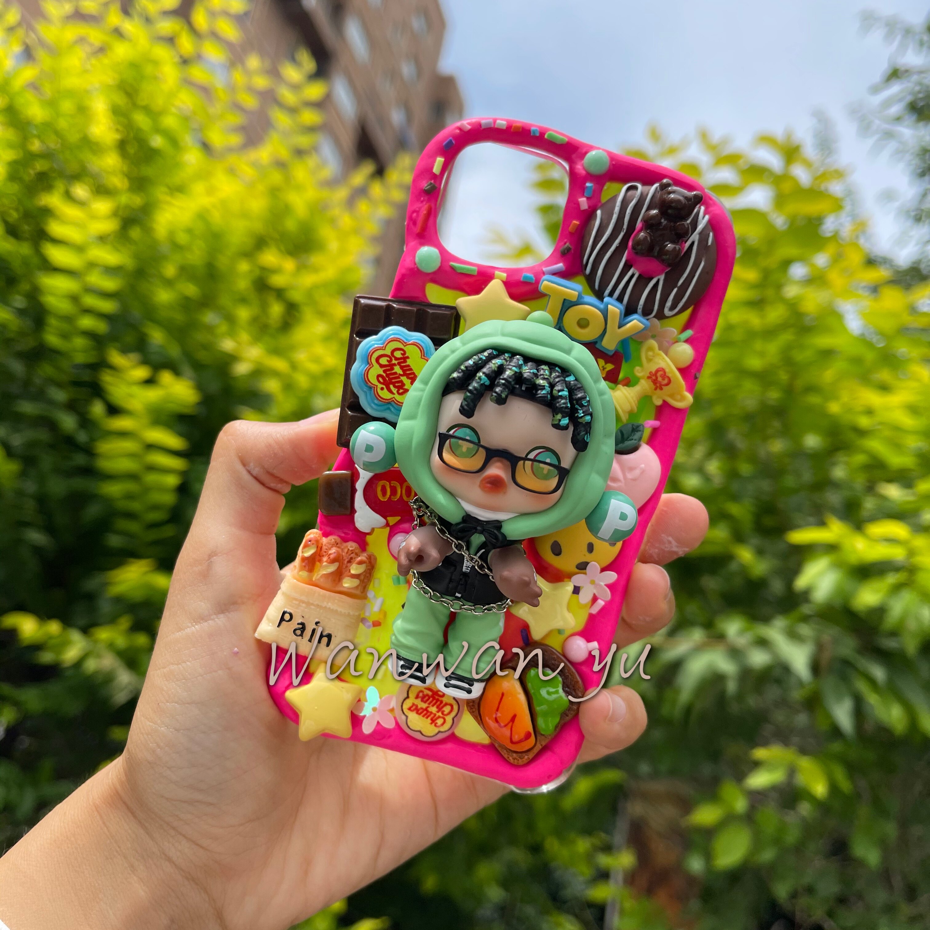 泡泡玛特sp熊喵热潮苹果闺蜜diy奶油胶手机壳手机壳