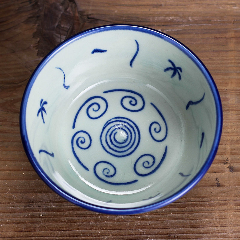 瓷碗饭碗陶瓷复古葵斗碗青花兰花单个家用吃饭碗