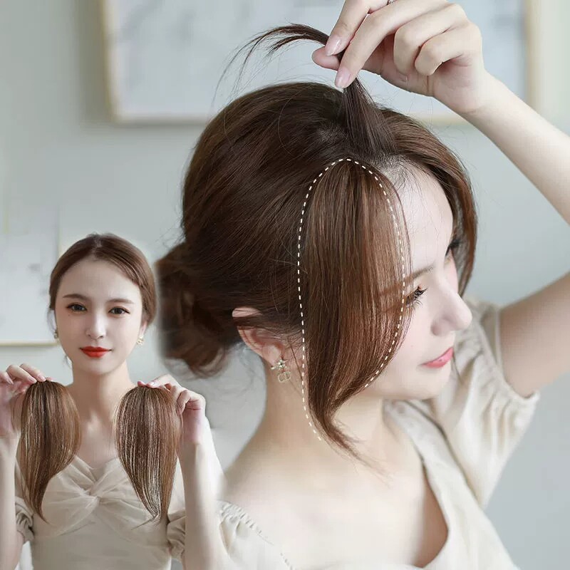 假发网红八字刘海两侧修脸自然隐形气质假刘刘海片