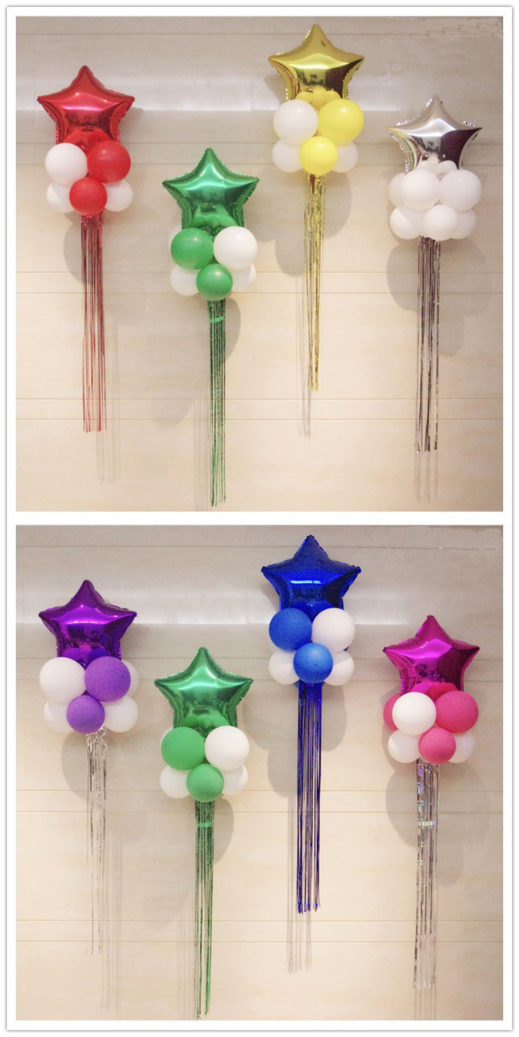 结婚气球流苏彩带拉花婚房生日装饰场景布置拉花