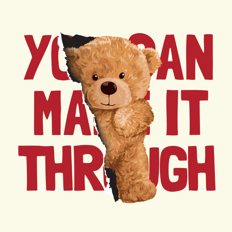 英文字母卡通小熊烫画贴柯热转印级过粉可水洗布贴