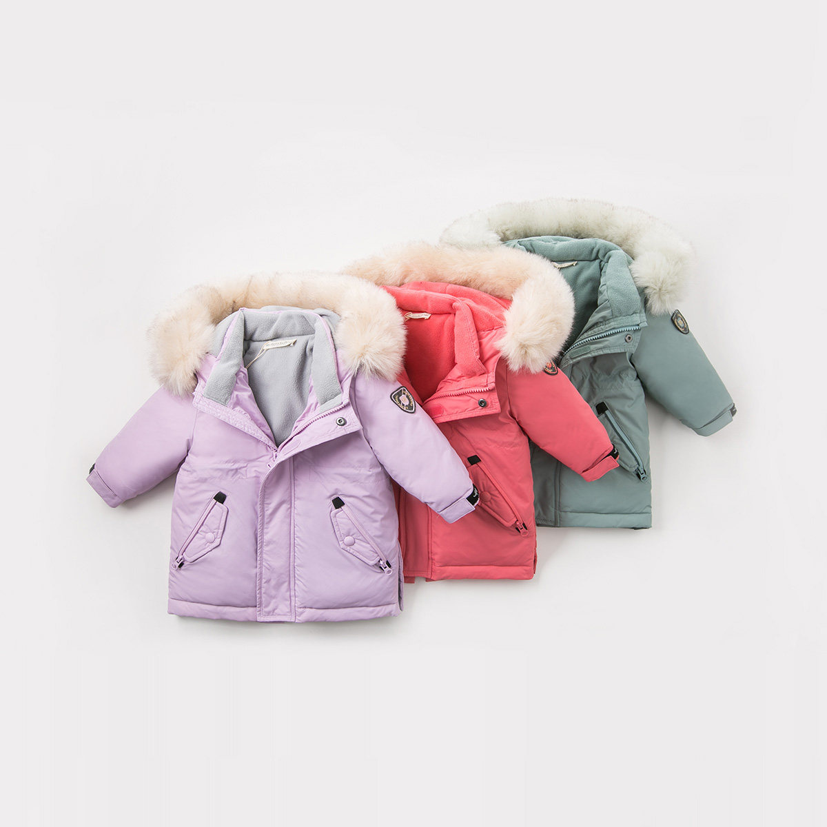 davebella戴维贝拉儿童羽绒服男女女童宝宝冬装中长款加羽绒服