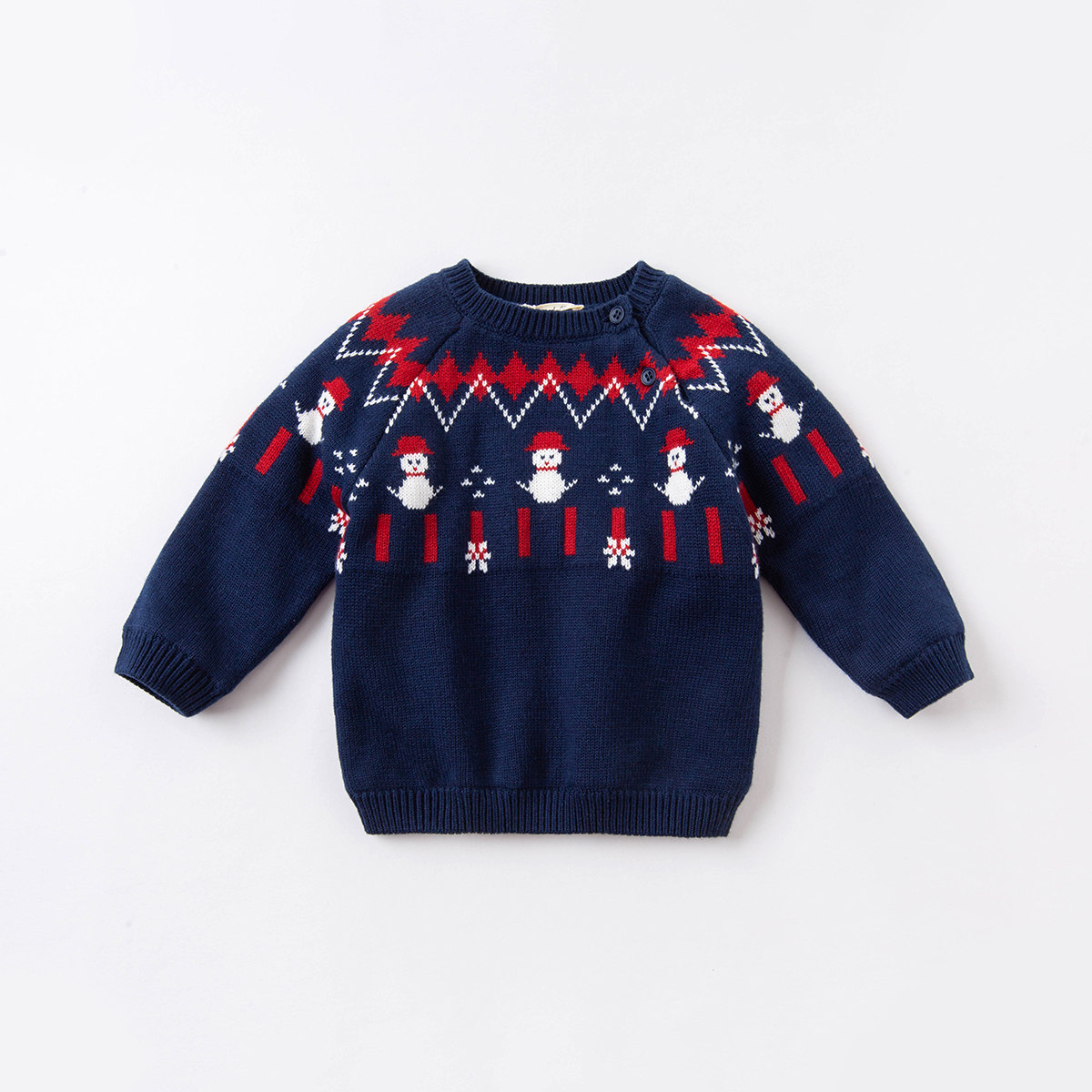 毛衣加绒戴维贝拉男童针织衫冬季新款童装宝宝卡通毛衣