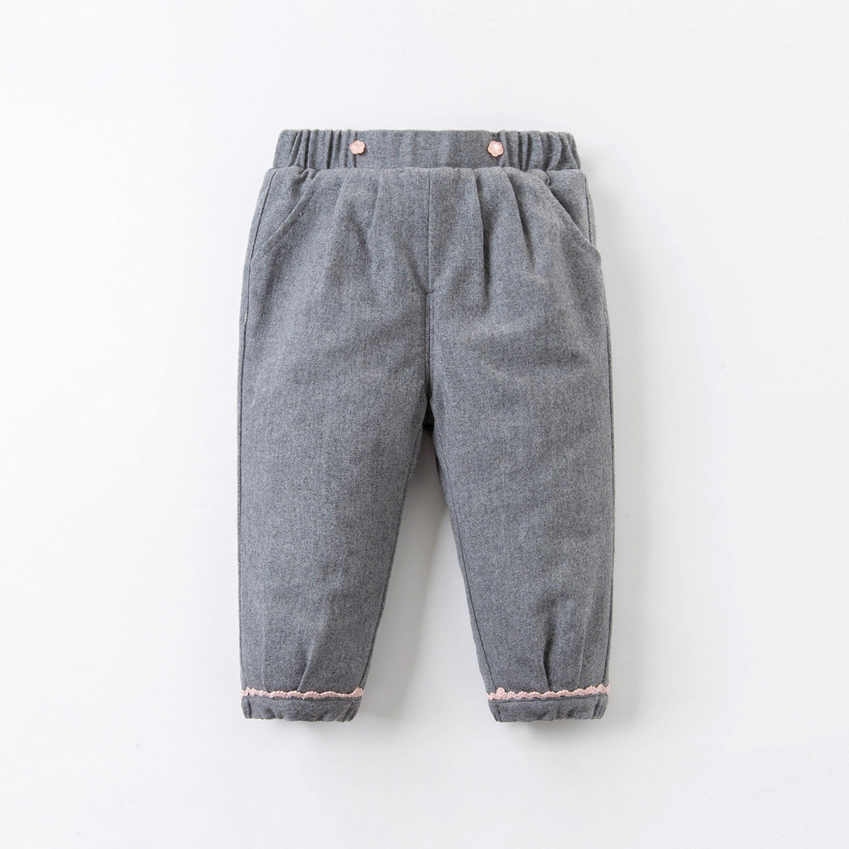 戴维贝拉儿童裤子冬装新款女童棉裤童装小童宝宝裤子