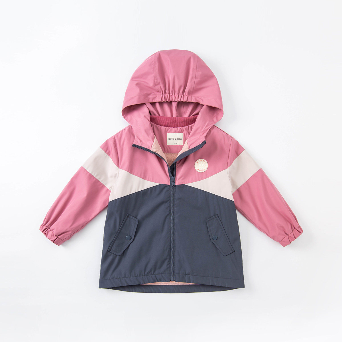 戴维贝拉女童外套中大防风冲锋童装新款儿童洋气普通外套