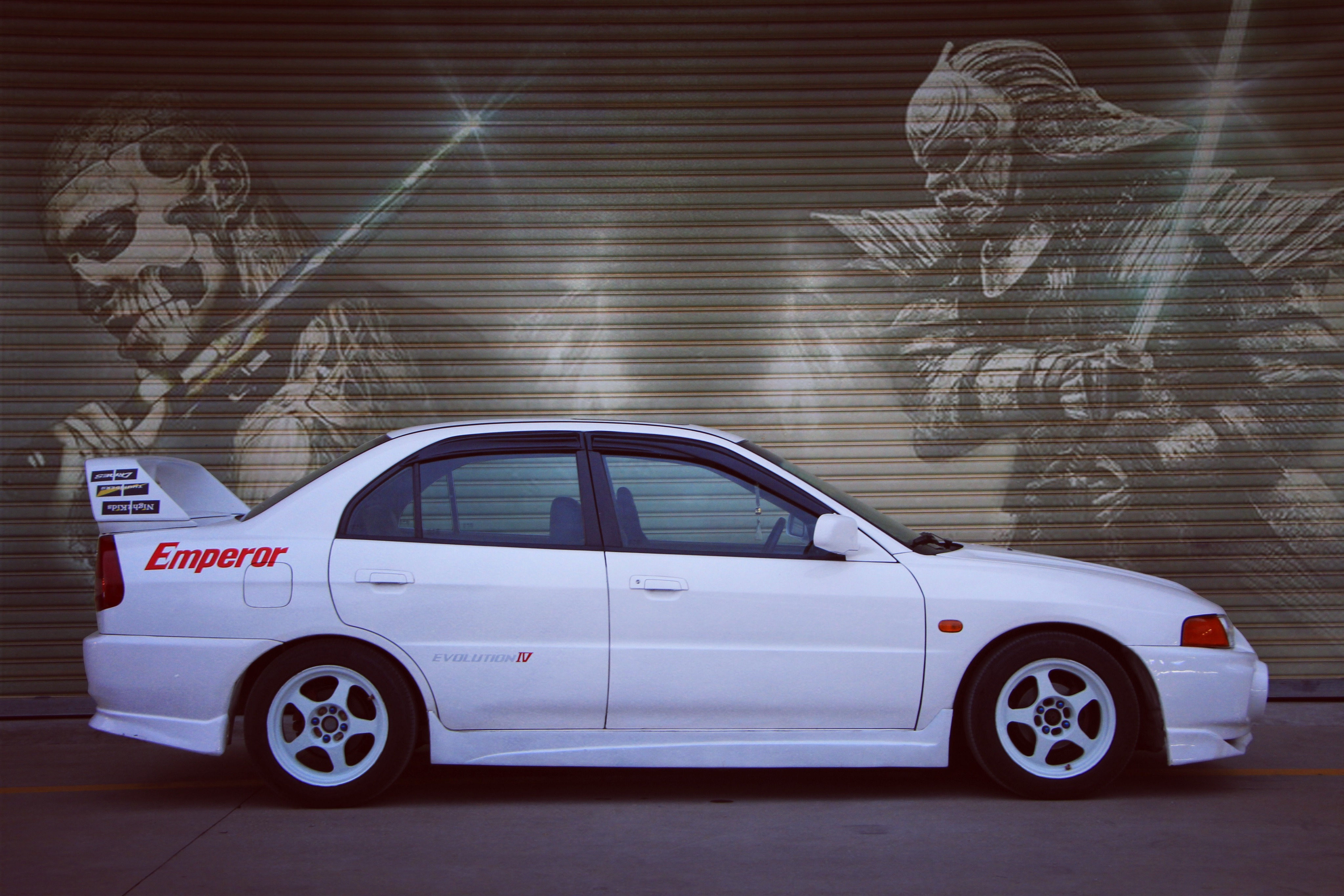 贴纸头文字三菱evo4车身拉花菱帅汽车装饰贴