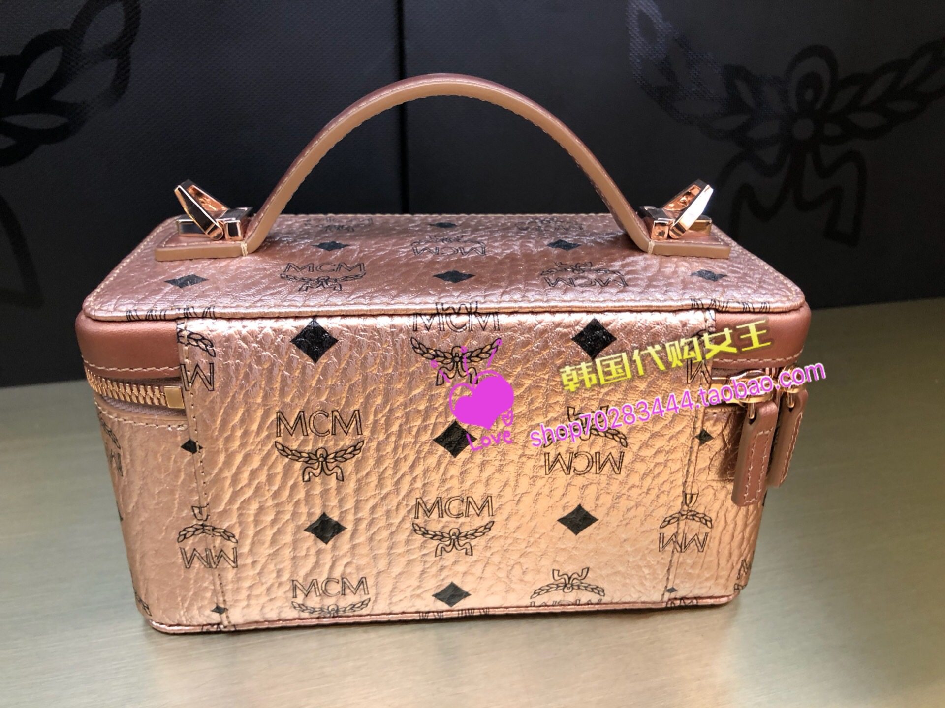 mcm韩国正品代购新款蔡依林同款手提单肩斜挎包化妆箱包盒子包邮