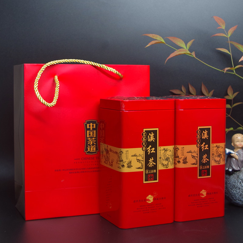 金骏眉包装盒礼盒茶叶散茶二两正山方形红色铁桶茶叶包装