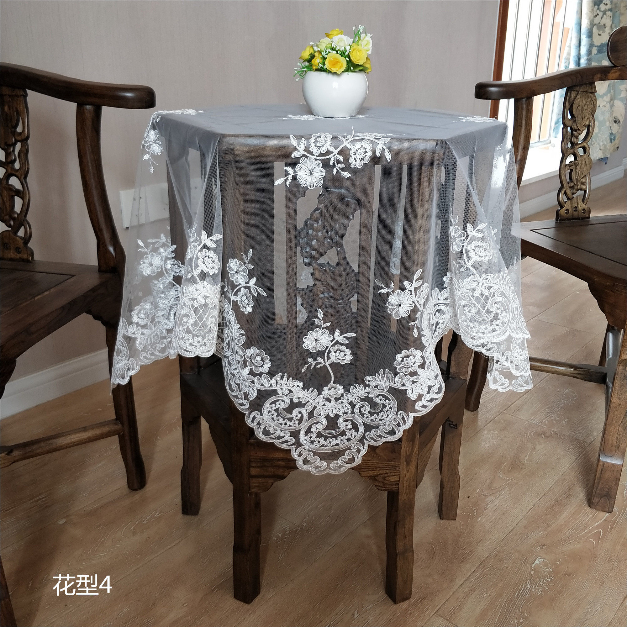 欧式蕾丝桌布方桌圆桌布艺开门冰箱65寸电视桌布