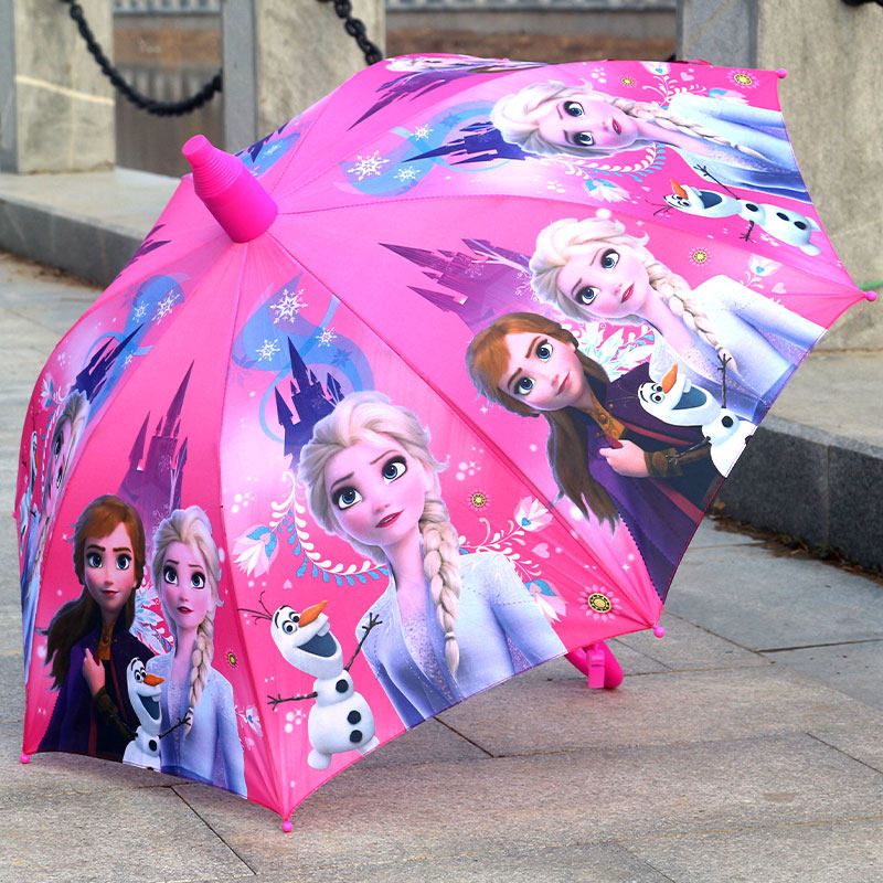 小女孩女童公主卡通可爱长柄雨伞小学生防晒晴雨伞半自动伞