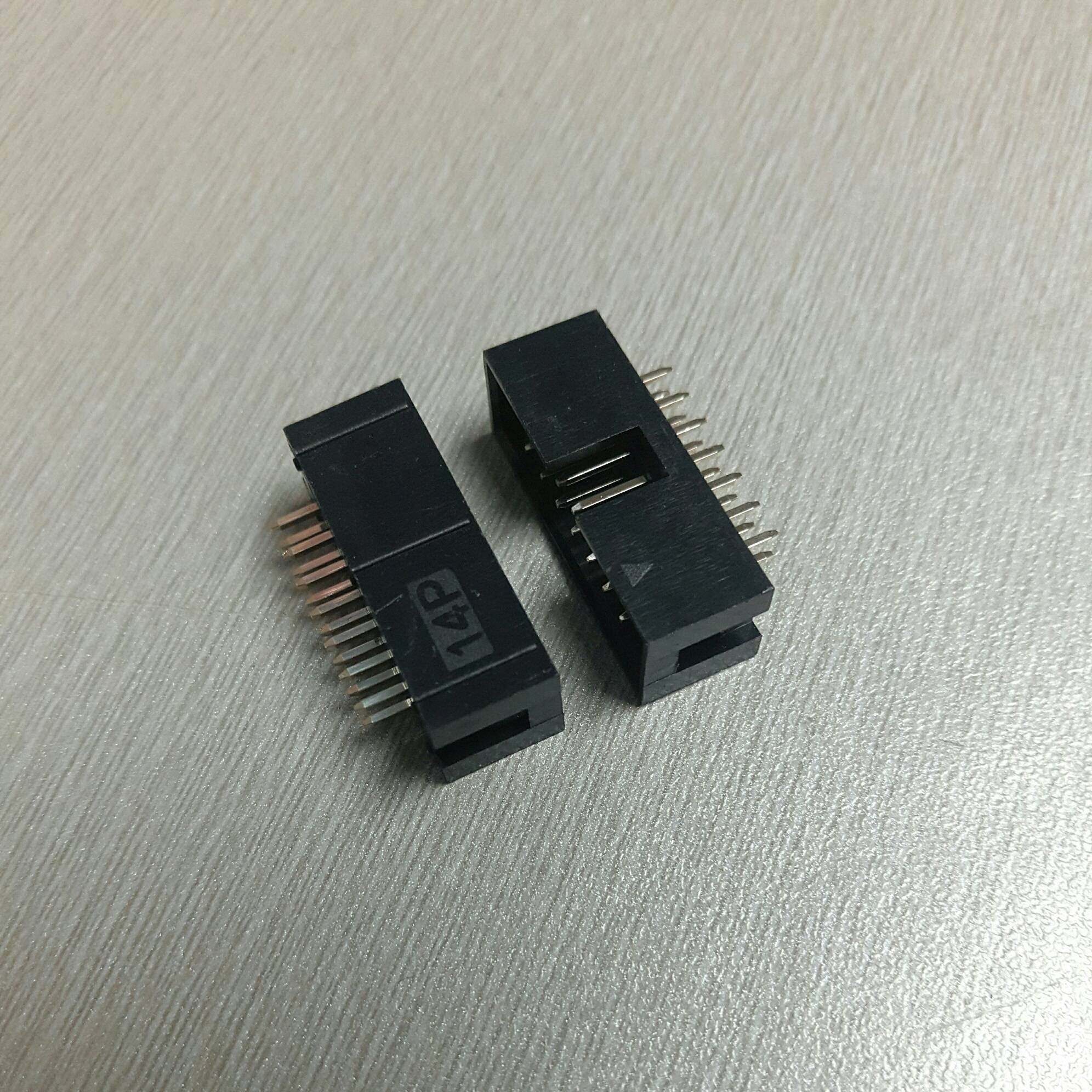 简牛直插7p连接器isp下载接口dip双排14p连接器