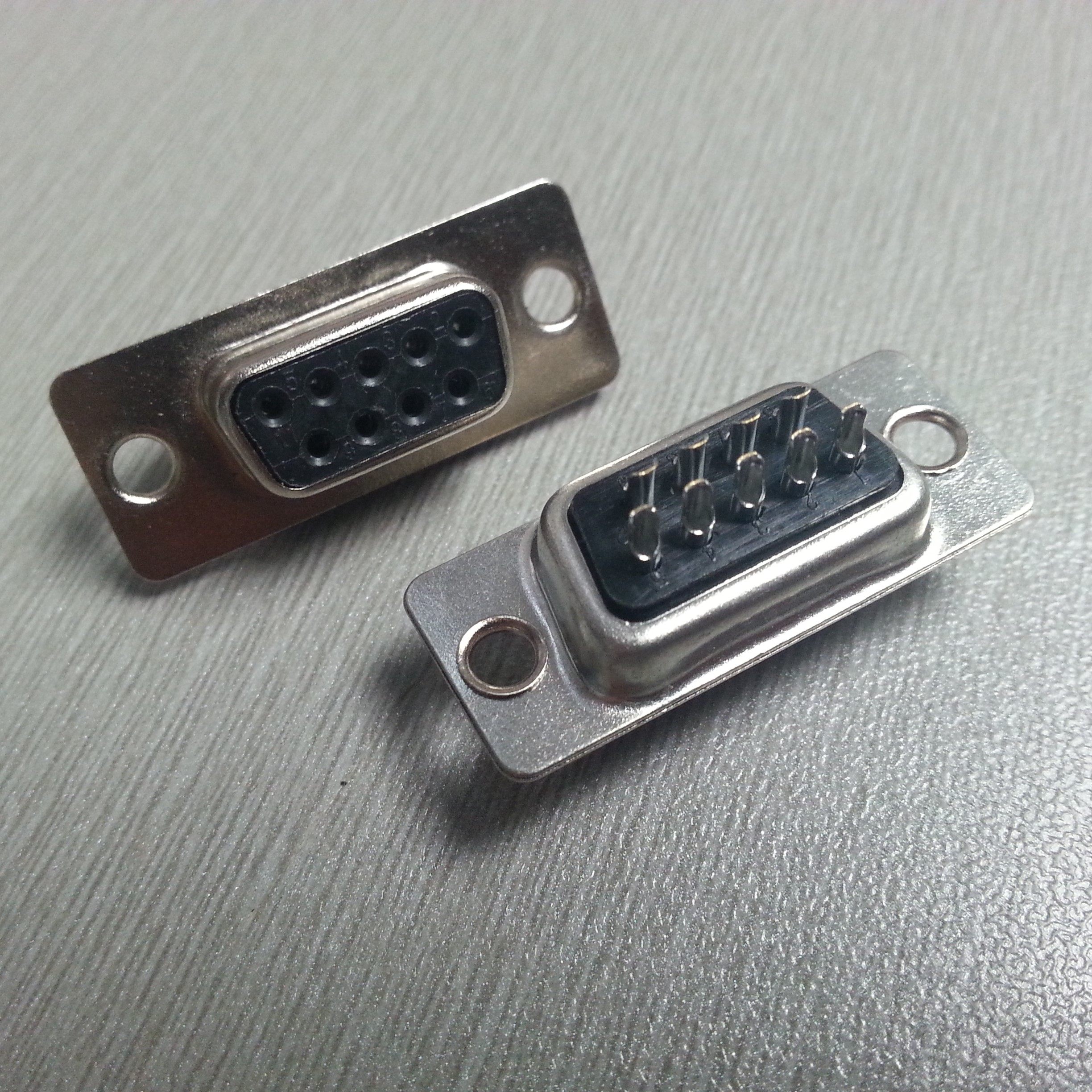 供应dsub9rs232串口插头两排9孔db9pin母头电脑连接器