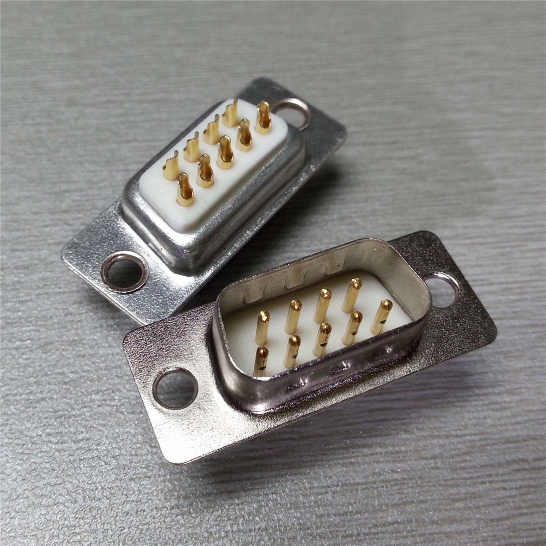 优联康40版镀金串口db9pin公头dsub9针焊连接器插头连接器