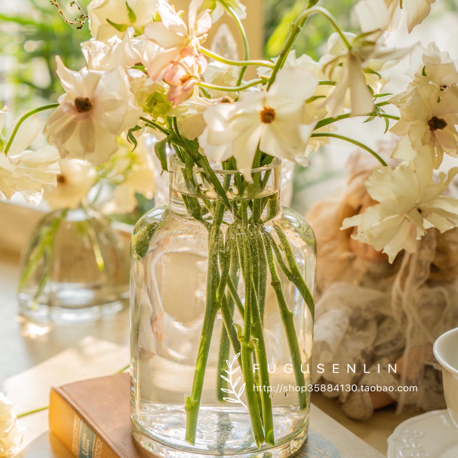 ins北欧现代简约精致致高玻璃水养培干鲜花花瓶花瓶